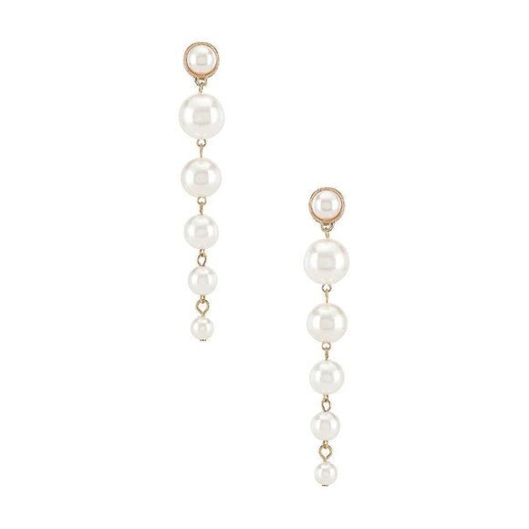 SHASHI Pearl Drop Earrings Gold & Pearl Womens Size OS - Picture 1 of 7